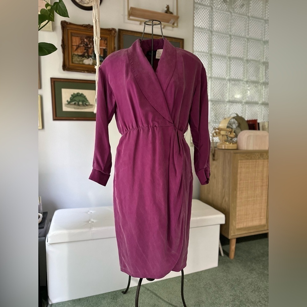 VINTAGE 80s, 100% silk gown, medium/8✨ - Picture 9 of 16